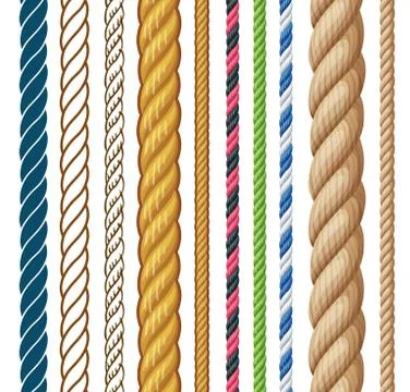 Ropes set. Cartoon vector illustration Stock Illustration
