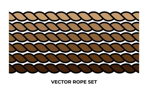 Ropes set. Cartoon vector illustration isolated on white background Stock Illustration