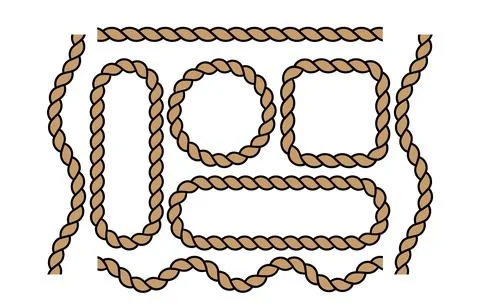 Ropes set. Cartoon vector illustration isolated on white background Illustrazione stock