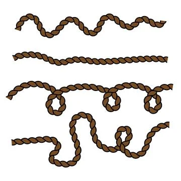 Ropes set. Cartoon vector illustration isolated on white background Illustrazione stock