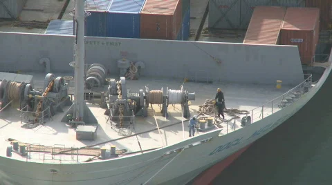 Ropes on ship 2 Stock Footage 485356
