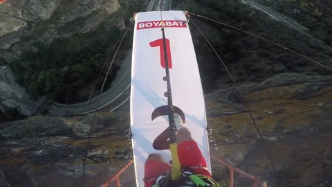 Ropeswing from the ramp Stock Footage 132019771