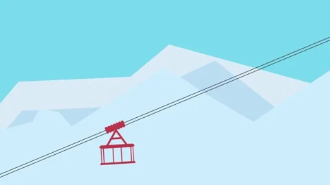 Ropeway animation in 4k. Stock Footage 201089060