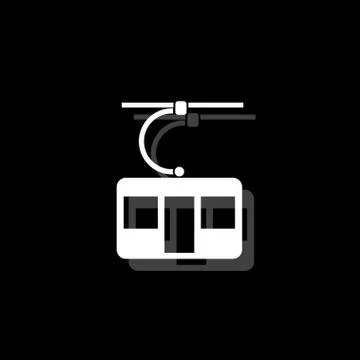 Ropeway cabines icon flat Stock Illustration
