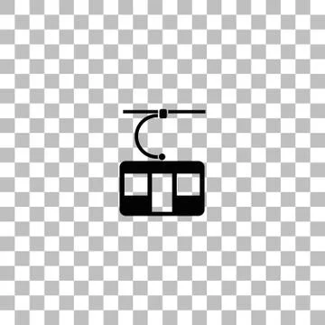 Ropeway cabines icon flat Stock Illustration