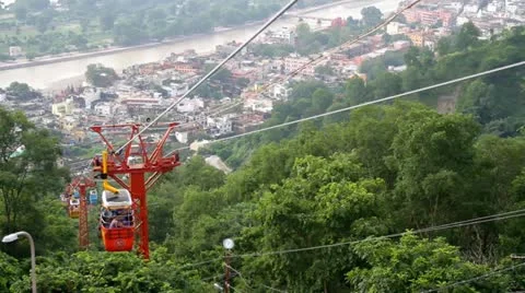 Ropeway at Haridware 库存影片 21157935