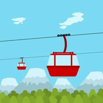 Ropeway Stock Illustration