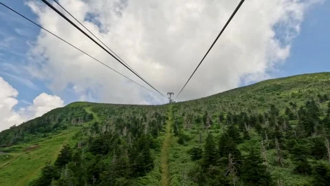 Ropeway up the mountain Stock Footage 246669459