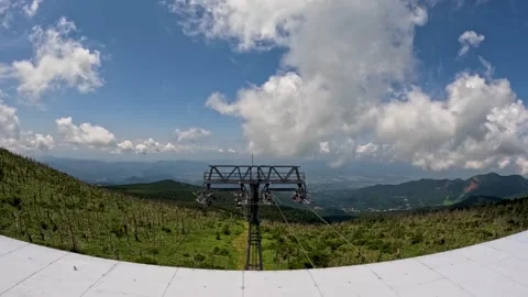 Ropeway up the mountain Stock Footage 246669684