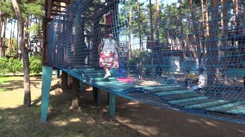 Ropeway obstacle course Video stock 137657415