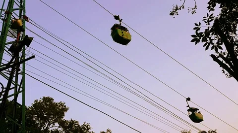 Ropeway Services In Mansa Devi Temple Haridwar, India Stock Footage 111820814