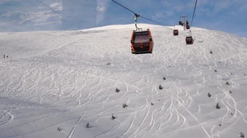 Ropeways in the alps mountains Stock Footage 85557896