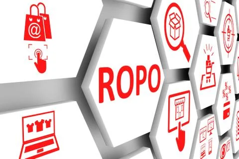 ROPO concept cell background 3d illustration Stock Illustration