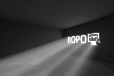 ROPO rays volume light concept 3d illustration Stock Illustration