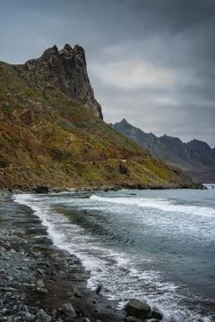 Roque de las Bodegas beach, Tenerife Stock Photos