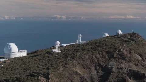 Roque de los Muchachos astronomical observatory Stock Footage 255484630
