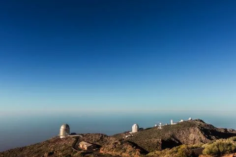 Roque de los Muchachos Astrophysics Observatory on La Palma, Canary Islands Stock Photos
