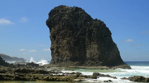 Roque del Morro close cliff coast background 11104 Vidéo 31856414