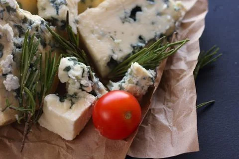 Roquefort cheese composition 库存照片