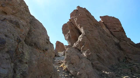 Roques de García, rock formations of the Teide Stock Footage 34148820