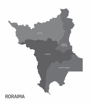 Roraima State regions map Stock Illustration