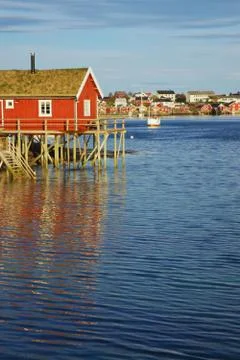 Rorbu hut in norway Stock Photos