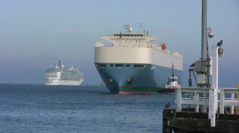 RORO Cargo Ship Stock Footage