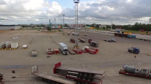 RoRo cargo terminal Stock Footage 53319154