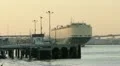 RORO Ship Leaves Port at Sunset HD Footage