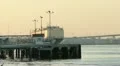 RORO Ship Leaves Port at Sunset HD Footage