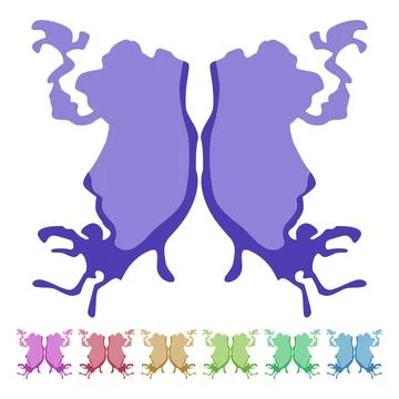 Rorschach inkblot test analyzing human psychology Illustrazione stock