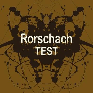 Rorschach inkblot test vector illustration. Random abstract background of Illustrazione stock