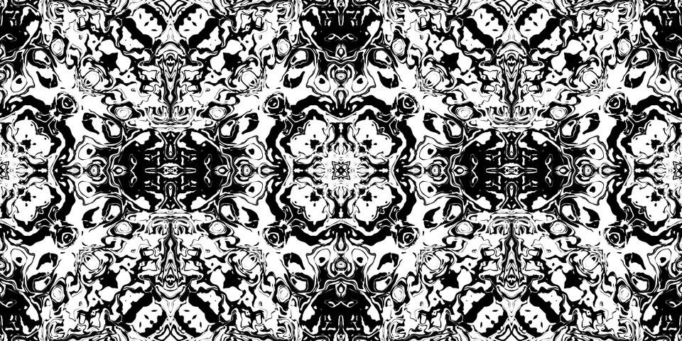 Rorschach Psycho Test Ink Blot Texture. Seamless Monochrome Darkness Pattern  Illustrazione stock