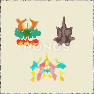 Rorschach Test Ink Blob Set 2d Animation motion graphics showing set of ...