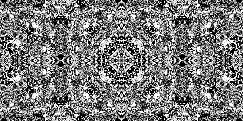 Rorschach Test Ink Blot Reflection Texture. Seamless Monochrome Darkness Patt Stock Illustration