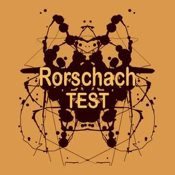 Rorschah ink blot vector design. Psychological testing inkblot Rorschach test イラスト素材