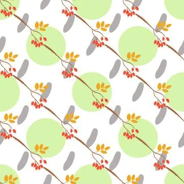 Rosa canina seamless pattern Dotted floral seamless pattern with dog-roses... 写真素材