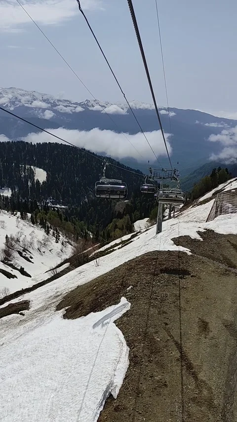 Rosa Khutor Alpine ski resort in Krasnodar Krai. Stock Footage 276432722