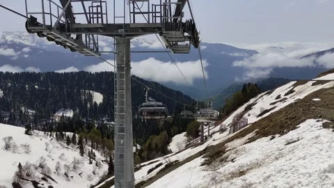 Rosa Khutor Alpine ski resort in Krasnodar Krai. Stock Footage 276432754