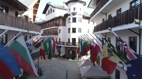 Rosa Khutor. Flags of different countries Vidéo 102498651