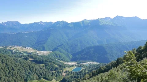 Rosa Khutor Olympic Village. View from above. Russia, Sochi. 1280x720 Video stock 52718063