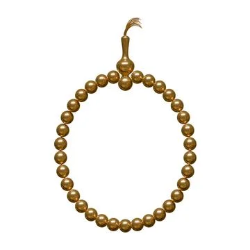 Rosary 3D Render Design Element Side View Stock Illustration