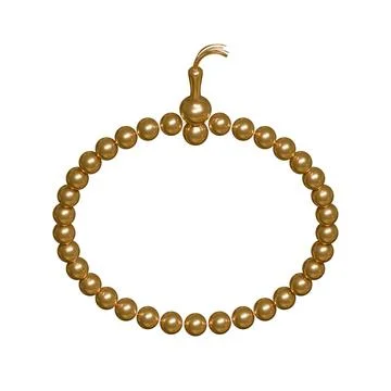 Rosary 3D Render Design Element Top View Stock Illustration