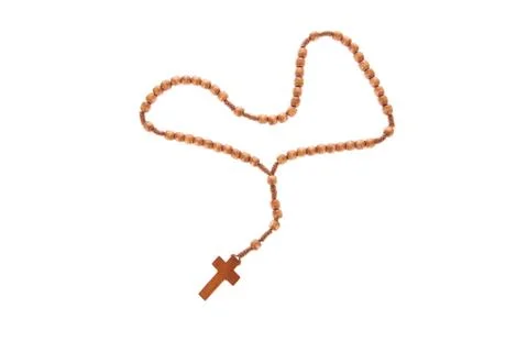 Rosary beads isolated over a white background Stock Photos