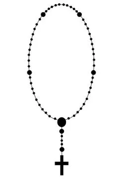 Rosary crucifix tradition pray devotion silhouette illustration Stockillustratie