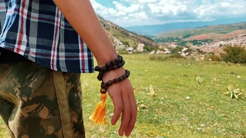 Rosary on hand Stock Footage 196105919