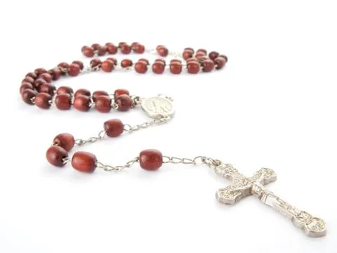 Rosary isolated over white background Stock Photos