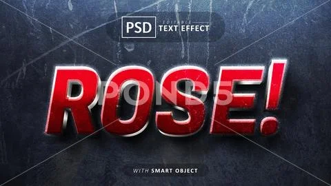 Rose 3d text effect editable PSD Template