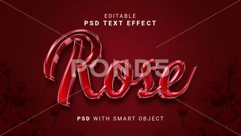 Rose 3d Text Effect Editable PSD PSD-Vorlage