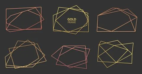 Rose abstract polygonal geometric frame vector set Stock Illustration